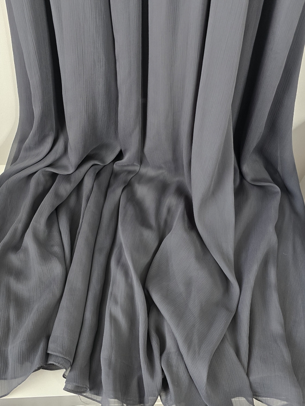 Mori Lee Angelina Faccenda Charcoal Chiffon Squareneck Pleated Draped Dress 16 - Picture 3 of 13